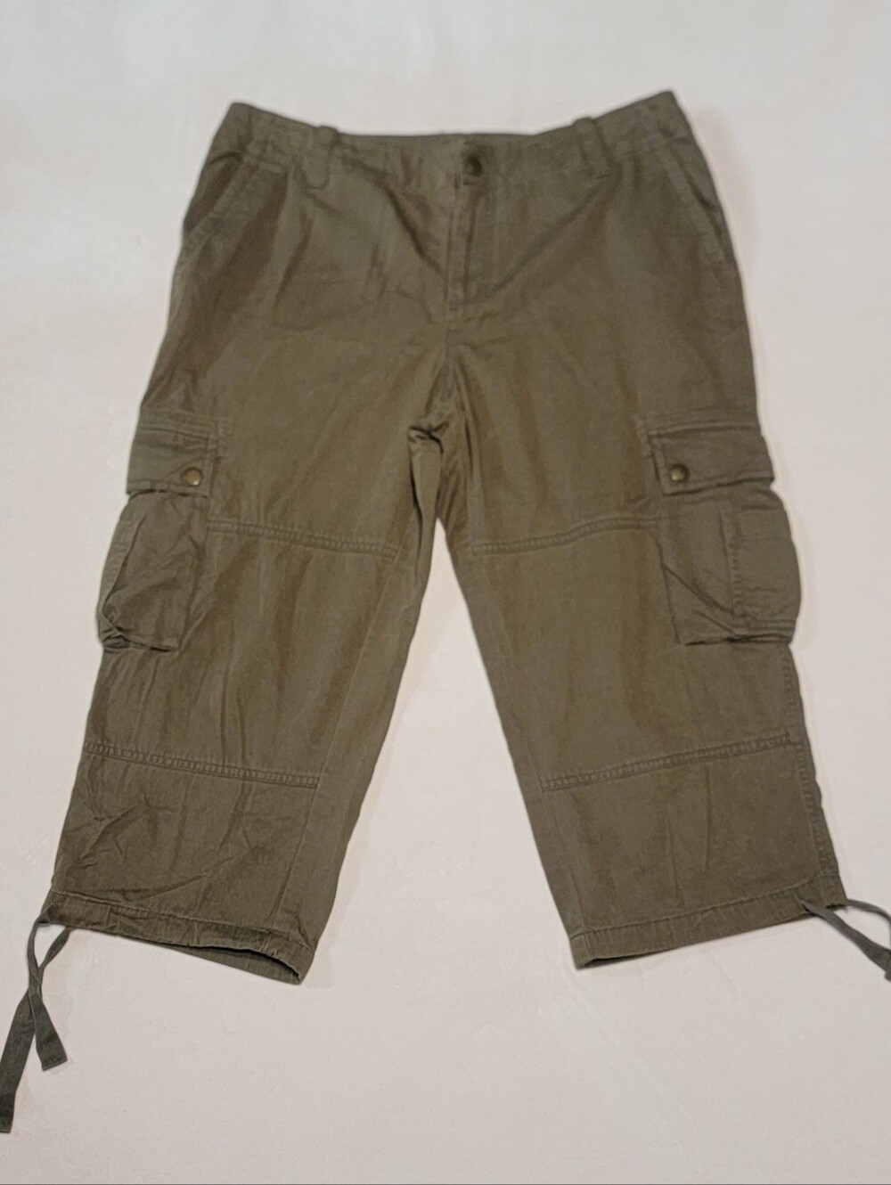 Ralph Lauren Army Green Cargo Capri Pants Women's Size 14 Cropped